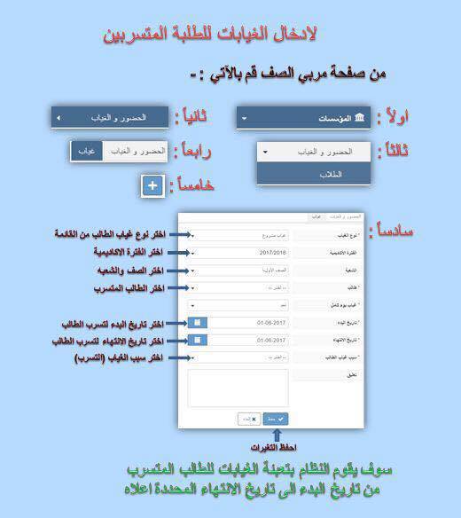 Mzg4NzUzMQ44شرح طريقة ادخال غيابات الطلاب المتسربين بطريقه سهله وسريعه